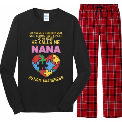 Autism Awareness Gift Piece My Heart Nana Gift Great Gift Long Sleeve Pajama Set