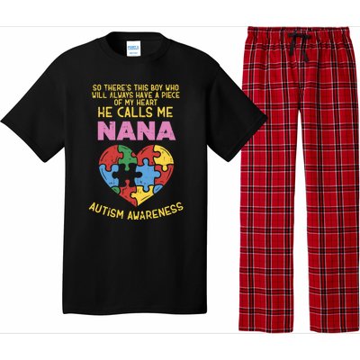 Autism Awareness Gift Piece My Heart Nana Gift Great Gift Pajama Set