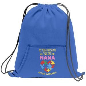 Autism Awareness Gift Piece My Heart Nana Gift Great Gift Sweatshirt Cinch Pack Bag