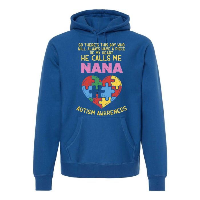 Autism Awareness Gift Piece My Heart Nana Gift Great Gift Premium Hoodie