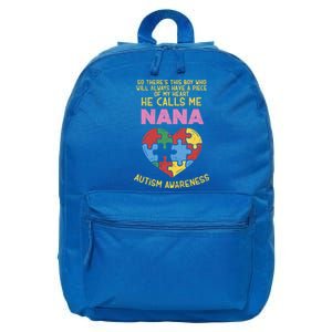 Autism Awareness Gift Piece My Heart Nana Gift Great Gift 16 in Basic Backpack