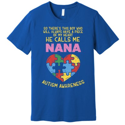 Autism Awareness Gift Piece My Heart Nana Gift Great Gift Premium T-Shirt