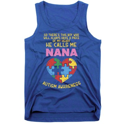 Autism Awareness Gift Piece My Heart Nana Gift Great Gift Tank Top