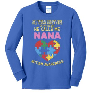 Autism Awareness Gift Piece My Heart Nana Gift Great Gift Kids Long Sleeve Shirt