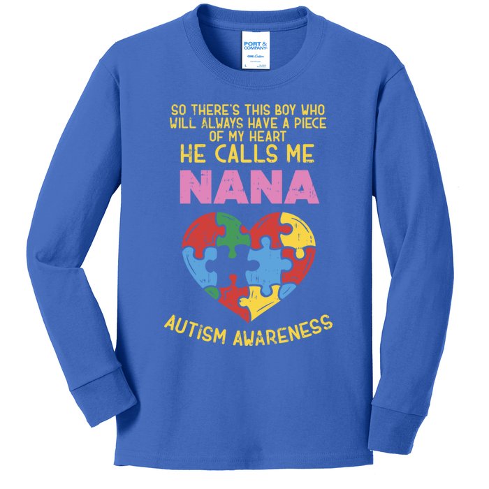 Autism Awareness Gift Piece My Heart Nana Gift Great Gift Kids Long Sleeve Shirt