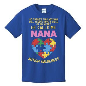 Autism Awareness Gift Piece My Heart Nana Gift Great Gift Kids T-Shirt