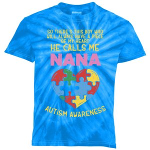 Autism Awareness Gift Piece My Heart Nana Gift Great Gift Kids Tie-Dye T-Shirt