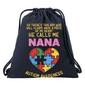 Autism Awareness Gift Piece My Heart Nana Gift Great Gift Drawstring Bag