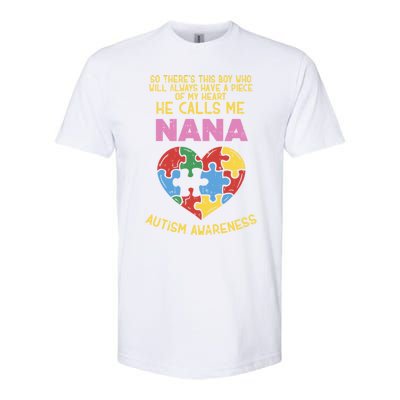 Autism Awareness Gift Piece My Heart Nana Gift Great Gift Softstyle CVC T-Shirt