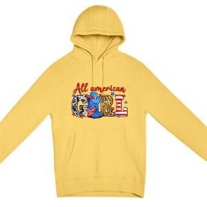 All American Girl Howdy 4th Of July Independence Day Cowboy Cowgirl Western Premium Pullover Hoodie