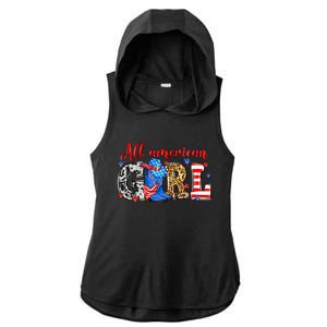 All American Girl Howdy 4th Of July Independence Day Cowboy Cowgirl Western Ladies PosiCharge Tri-Blend Wicking Draft Hoodie Tank