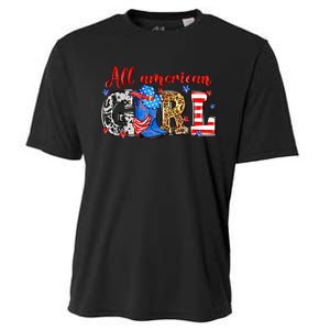 All American Girl Howdy 4th Of July Independence Day Cowboy Cowgirl Western Cooling Performance Crew T-Shirt