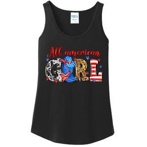 All American Girl Howdy 4th Of July Independence Day Cowboy Cowgirl Western Ladies Essential Tank