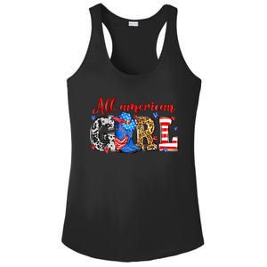 All American Girl Howdy 4th Of July Independence Day Cowboy Cowgirl Western Ladies PosiCharge Competitor Racerback Tank