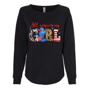 All American Girl Howdy 4th Of July Independence Day Cowboy Cowgirl Western Womens California Wash Sweatshirt