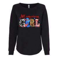 All American Girl Howdy 4th Of July Independence Day Cowboy Cowgirl Western Womens California Wash Sweatshirt