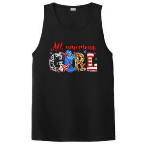 All American Girl Howdy 4th Of July Independence Day Cowboy Cowgirl Western PosiCharge Competitor Tank