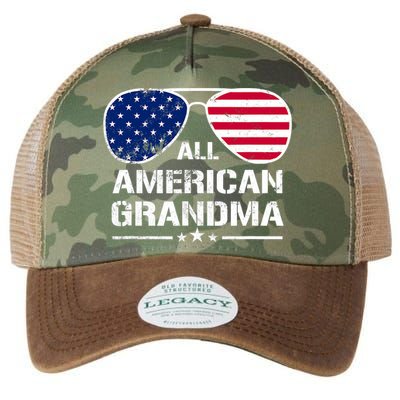 All American Grandma American Flag Patriotic Legacy Tie Dye Trucker Hat