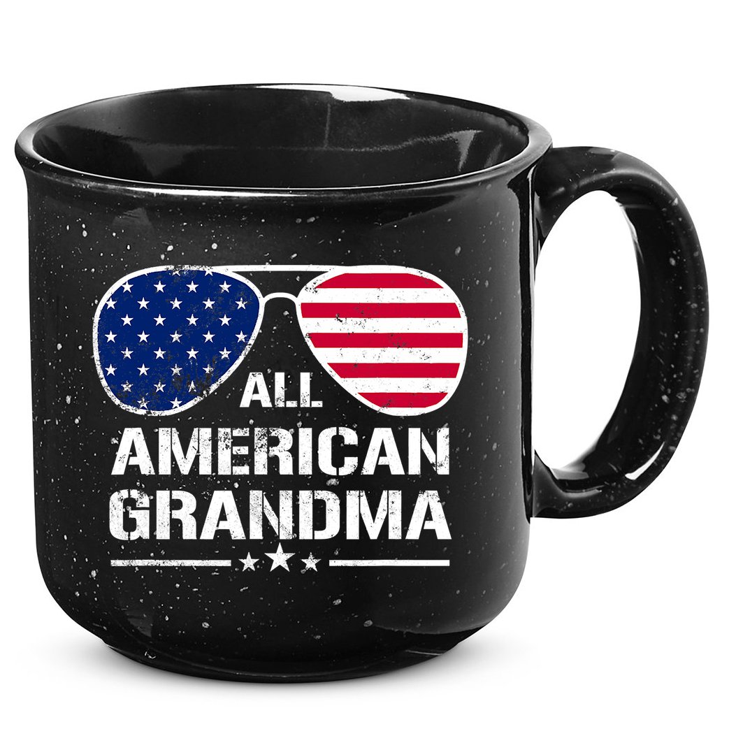 All American Grandma American Flag Patriotic 15oz Campfire Ceramic Mug