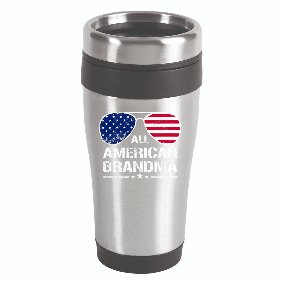 All American Grandma American Flag Patriotic 16oz Travel Tumbler