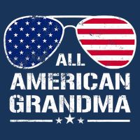 All American Grandma American Flag Patriotic 7 Panel Mesh Trucker Snapback Hat