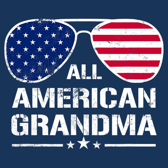All American Grandma American Flag Patriotic 7 Panel Mesh Trucker Snapback Hat