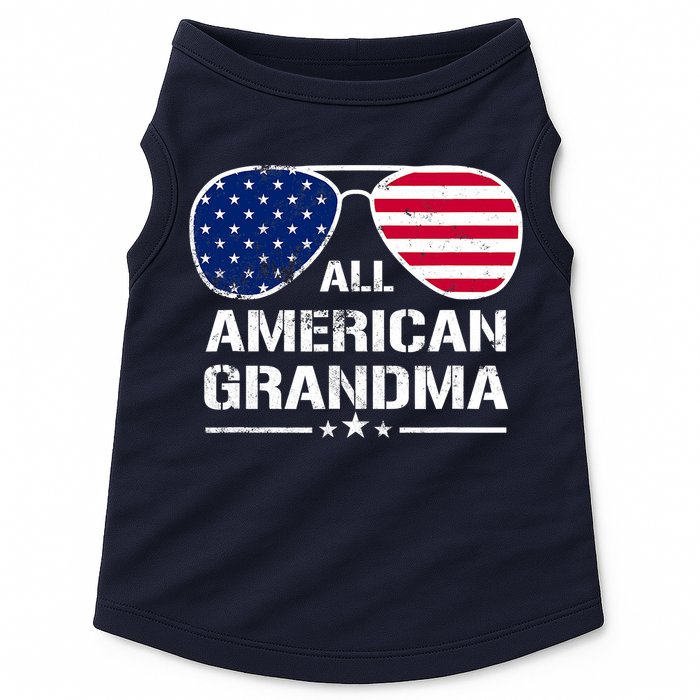 All American Grandma American Flag Patriotic Doggie Tank