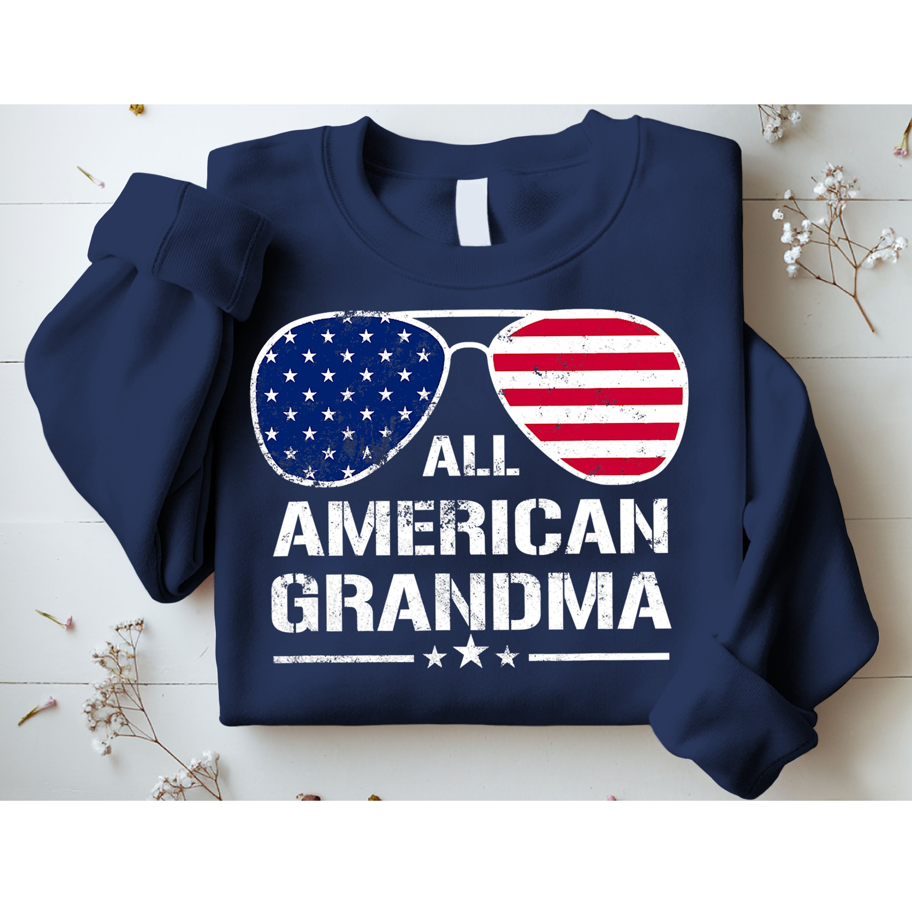 All American Grandma American Flag Patriotic Sweatshirt
