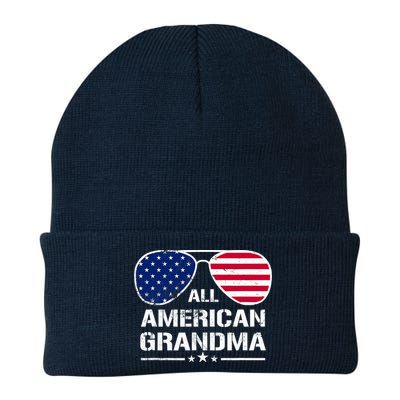 All American Grandma American Flag Patriotic Beanie