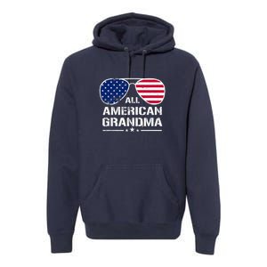 All American Grandma American Flag Patriotic Premium Hoodie