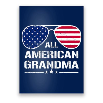 All American Grandma American Flag Patriotic Poster