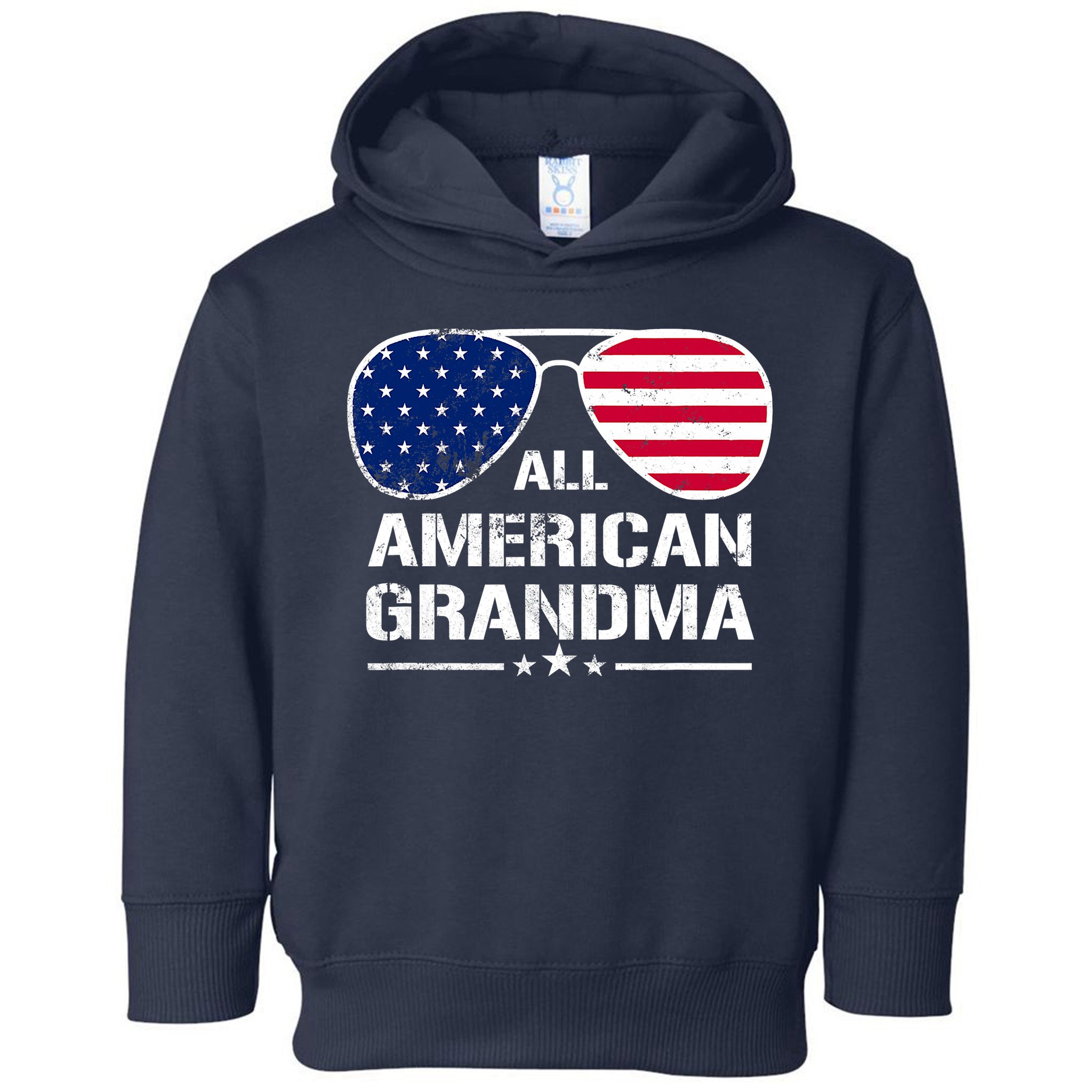 All American Grandma American Flag Patriotic Toddler Hoodie