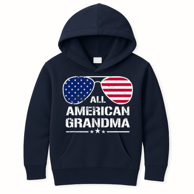 All American Grandma American Flag Patriotic Kids Hoodie