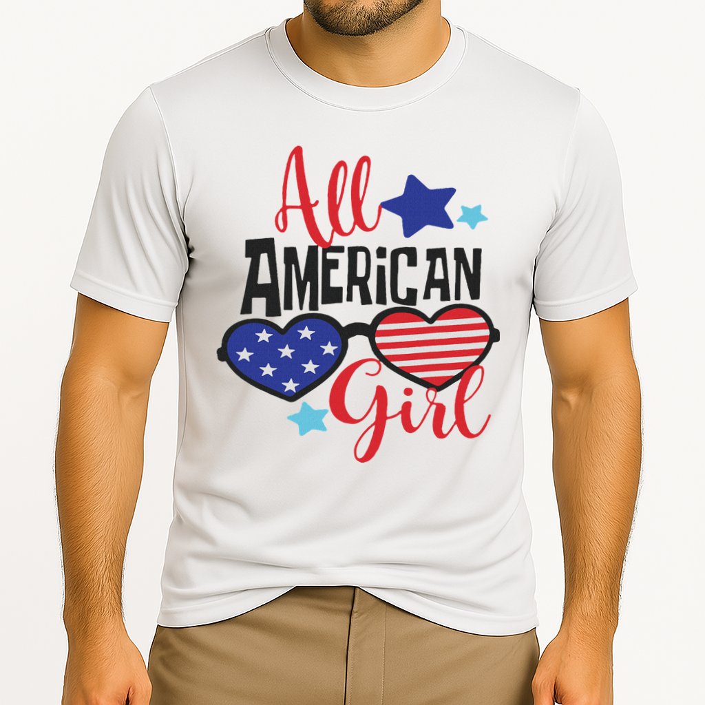 All American Girl 4th July Usa Flag Patriotic Cooling Performance Crew T-Shirt