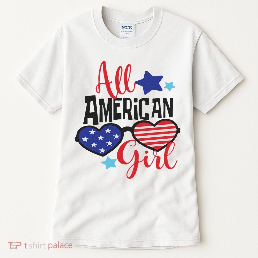 All American Girl 4th July Usa Flag Patriotic Tall T-Shirt