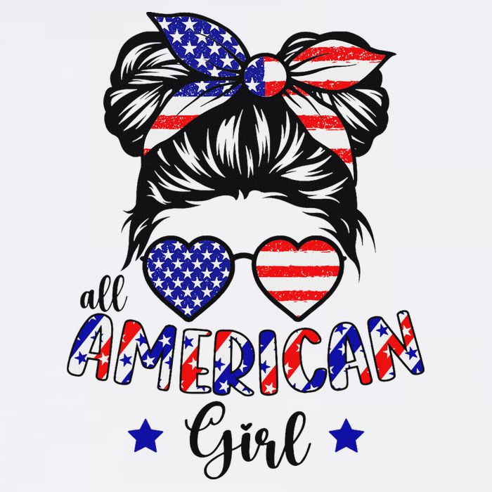 All American Girl 4th Of July Patriotic Sustainable Bucket Hat