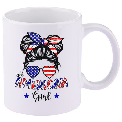 All American Girl 4th Of July Patriotic 11oz C Handle Ceramic Mug