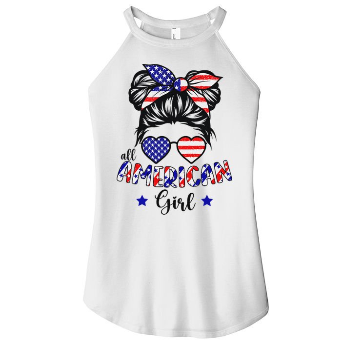 All American Girl 4th Of July Patriotic Women's Perfect Tri Rocker Tank