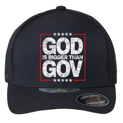 Antiwoke Antigovernment God Bigger Than Gov Flexfit Unipanel Trucker Cap