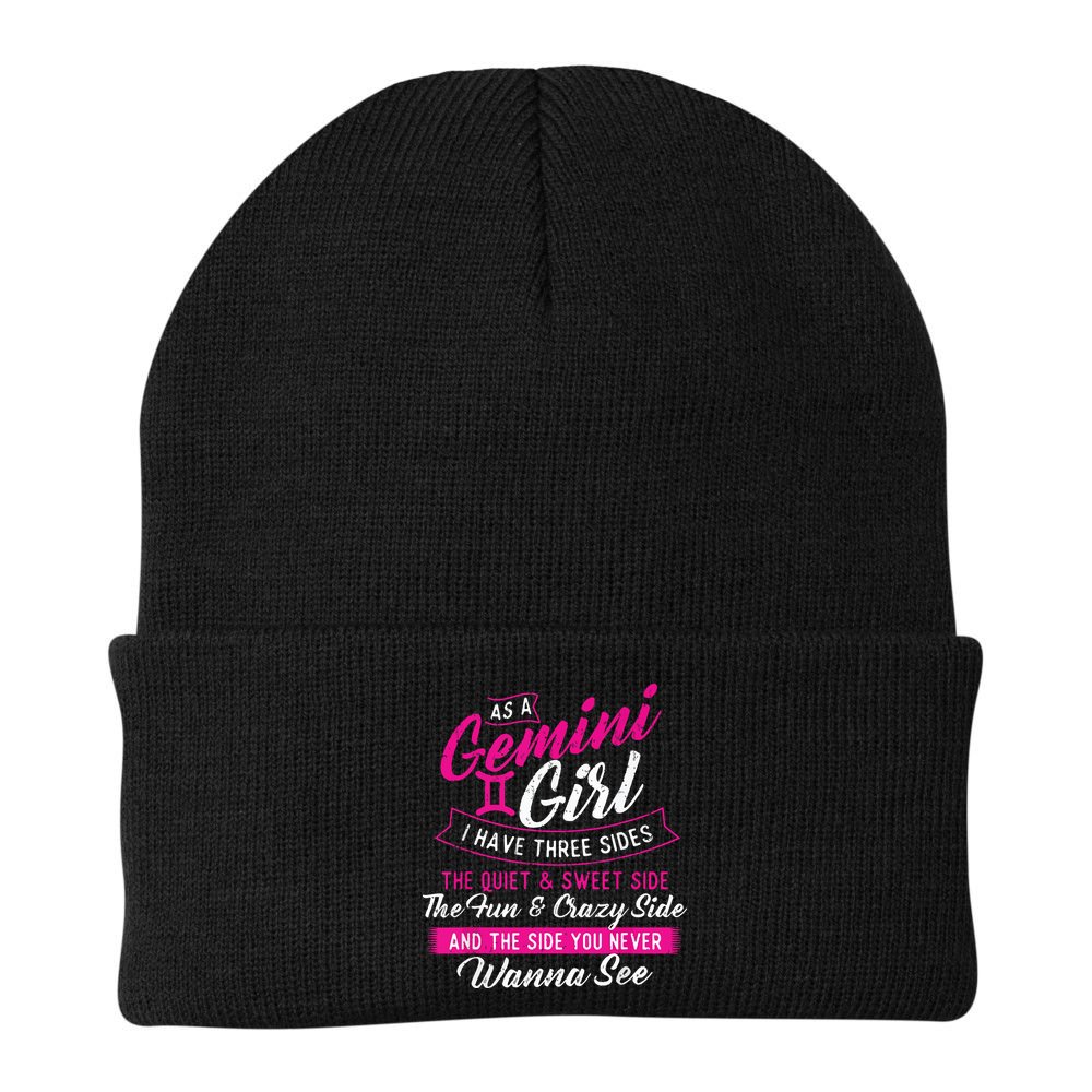 As A Gemini Girl I Have Three Sides Astrology Zodiac Sign Beanie