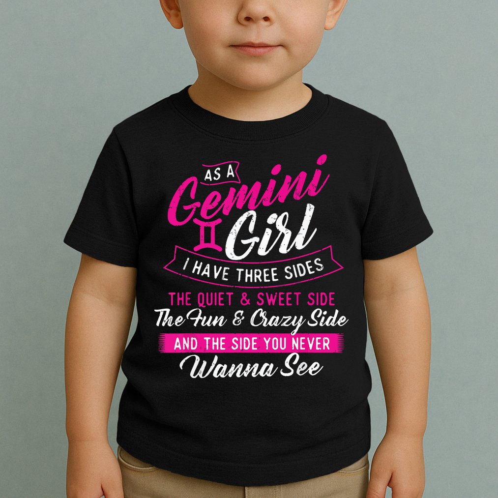As A Gemini Girl I Have Three Sides Astrology Zodiac Sign Toddler T-Shirt