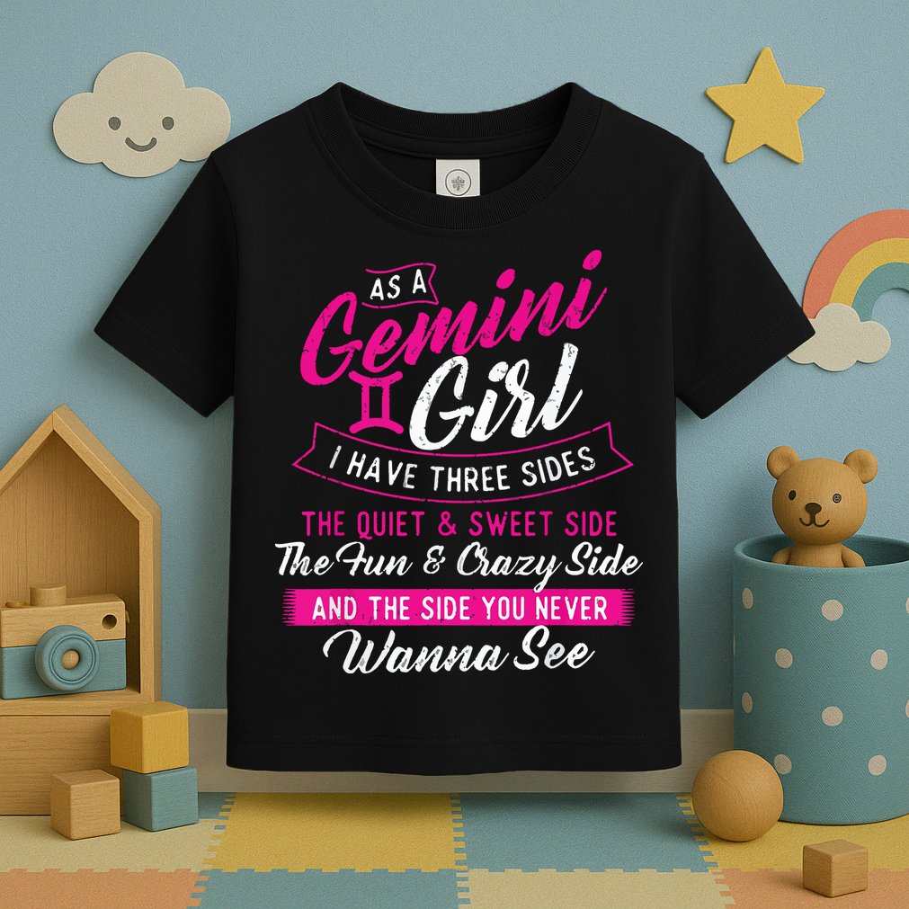As A Gemini Girl I Have Three Sides Astrology Zodiac Sign Toddler T-Shirt