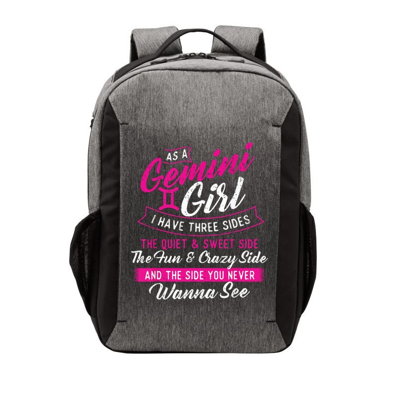As A Gemini Girl I Have Three Sides Astrology Zodiac Sign Vector Backpack