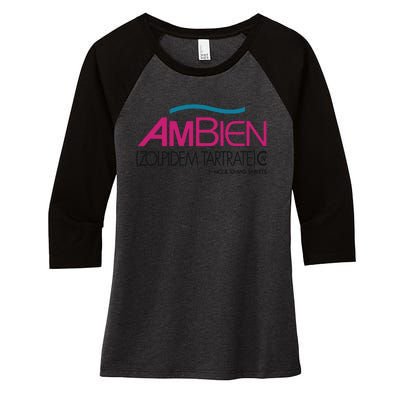 Ambien Ash Gray Women's Tri-Blend 3/4-Sleeve Raglan Shirt