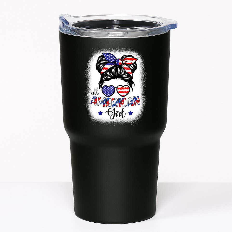 All American Girls 4th Of July Bleached Shirts Daughter USA Tumbler