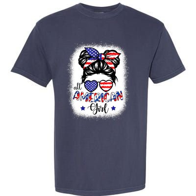 All American Girls 4th Of July Bleached Shirts Daughter USA Garment-Dyed Heavyweight T-Shirt