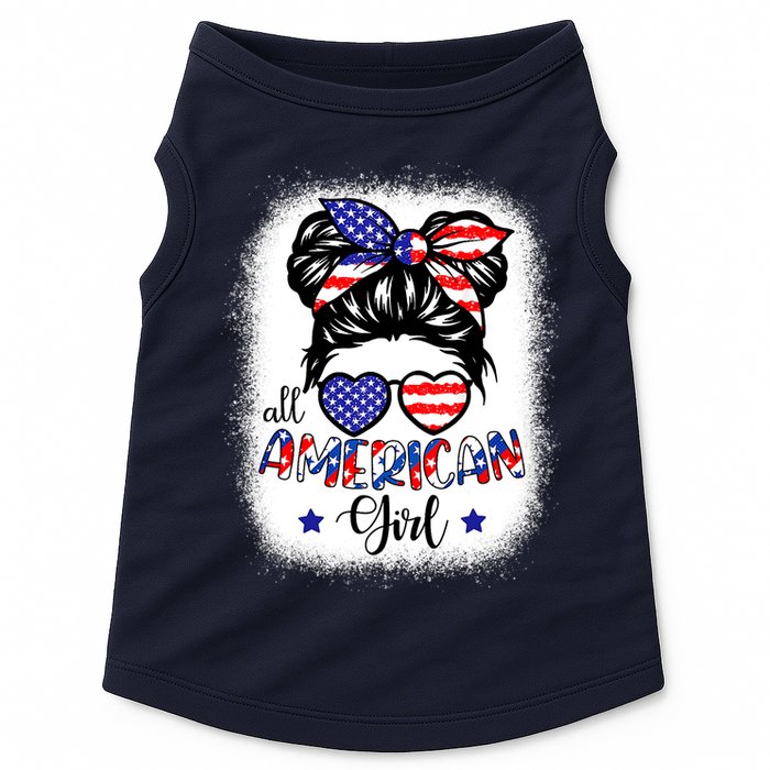 All American Girls 4th Of July Bleached Shirts Daughter USA Doggie Tank