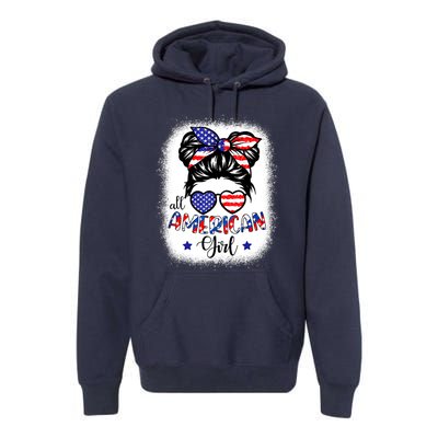 All American Girls 4th Of July Bleached Shirts Daughter USA Premium Hoodie