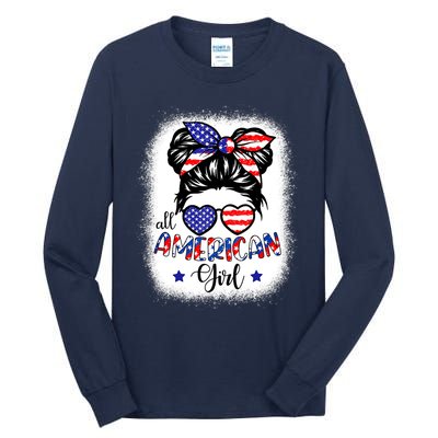 All American Girls 4th Of July Bleached Shirts Daughter USA Tall Long Sleeve T-Shirt