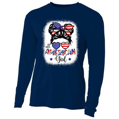 All American Girls 4th Of July Bleached Shirts Daughter USA Cooling Performance Long Sleeve Crew